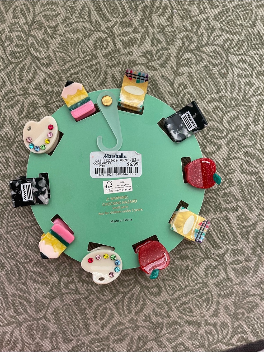 Back to school Multicolor School-Themed Kids Hair Clip Set of 10 - Picture 2 of 4